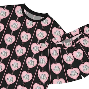 Cute Retro Kitties Pajama Set | Vintage Style Cat Sleepwear | Cat Pyjamas