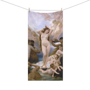 Birth of Venus by William-Adolphe Bouguereau Mink-Cotton Towel - Fine Art Beach Towel 30&quot; × 60&quot; (76.2cm × 152.4cm)