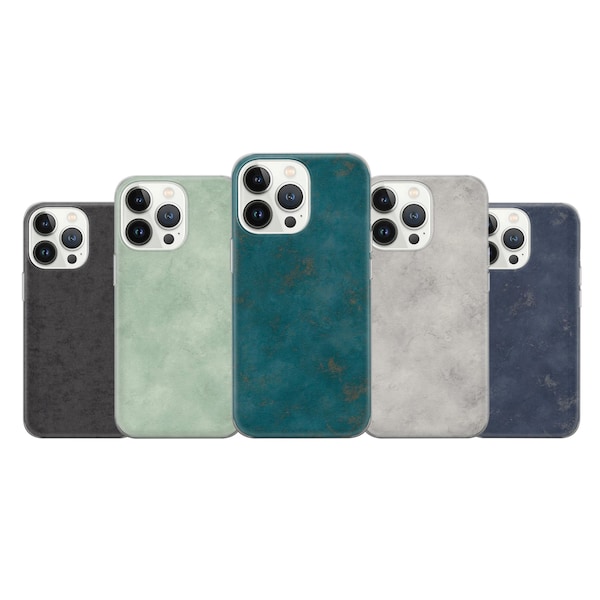 Funda de teléfono de hormigón Cubierta de arte texturizada nublada apta para iPhone 15 Pro Max, 14 Plus, 13, 12, 11, XR, XS y Samsung S23, S22, A54, A53, Pixel 8,7