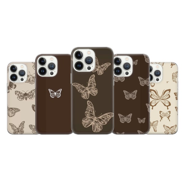 Coo Butterfly Phone Case Cottagecore Cover fit for iPhone 15 Pro Max, 14 Plus, 13, 12, 11, XR, XS & Samsung S23, S22, A54, A53, Pixel 8,7