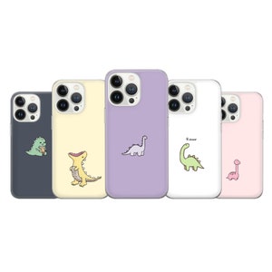 Dinosaurier Handyhülle, süsse Mini Dino Hülle passend für iPhone 15 Pro Max, 14 Plus, 13, 12, 11, XR, XS & Samsung S23, S22, A54, A53, Pixel 8, 7