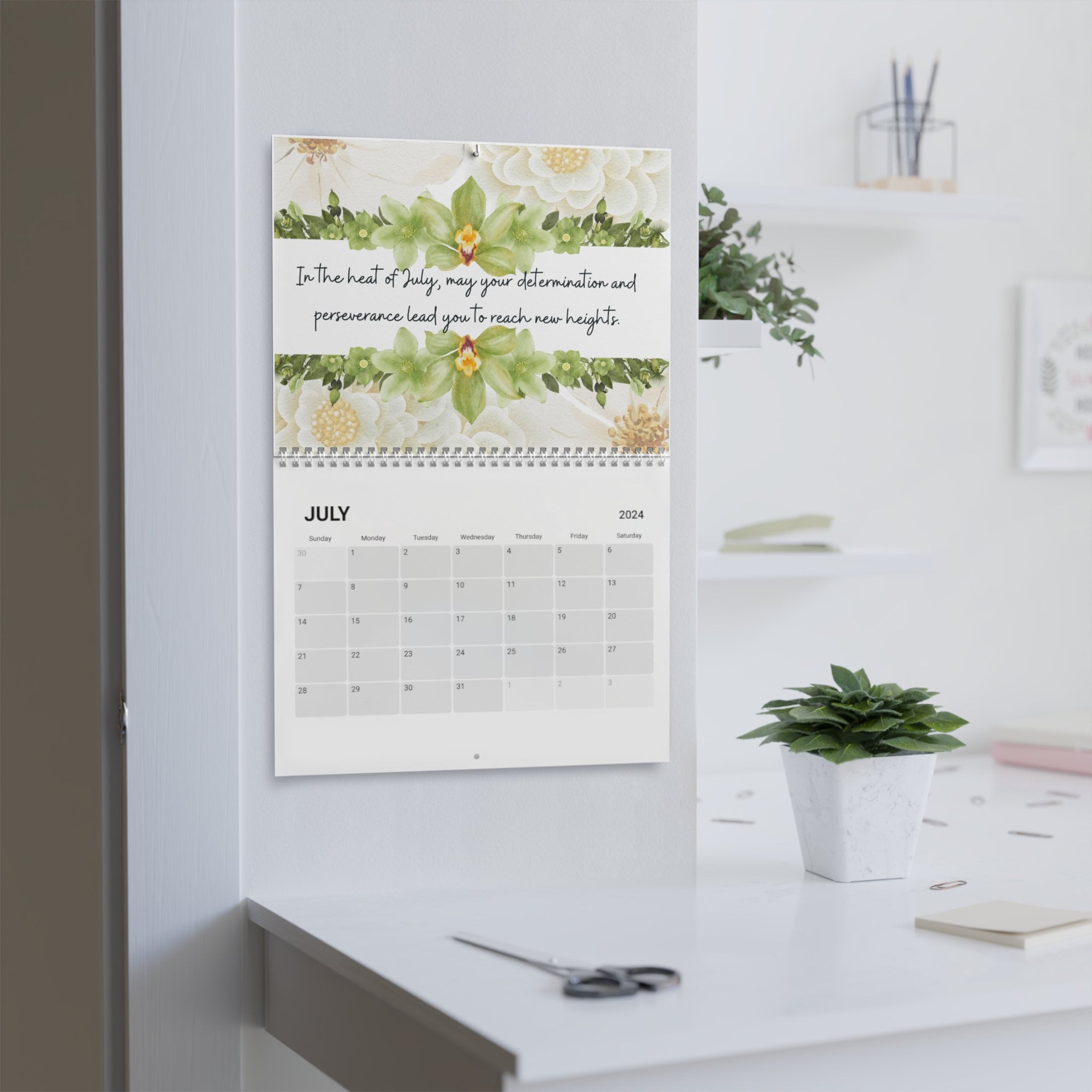 2025 calendar, 2025 planner, Christmas gift, Botanical floral Calendar