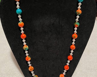 Conjunto de collar, pulsera y aretes Sedona Sunset con cuentas de turquesa compuestas