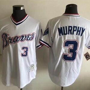 Dale Murphy SIGNED #3 Atlanta Braves red throwback jersey w/ JSA