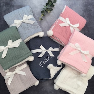 Personalised Cable Knit Baby Blanket: Embroidered Luxury Gift