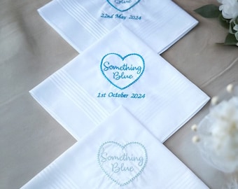 Quelque chose de bleu | Mouchoir de mariage | Mouchoir brodé | Mouchoir de mariage | Occasion spéciale | Hanky | Souvenir