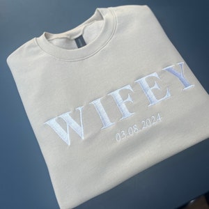 Wifey Sweatshirt Wife Sweatshirt Wife Gift Wifey Jumper Wifey Sweater Wedding Gift Bridal Gift image 3