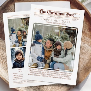 Christmas post newsletter template for 2 3 or 4 kids