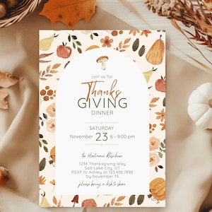 Friendsgiving Invitation Editable Thanksgiving Friendsgiving Invite Party Invitation Friendsgiving Potluck Invitation Editable Template