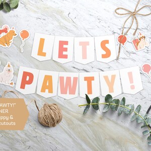 banner dog adoption party let's pawty banner pet adoption bundle