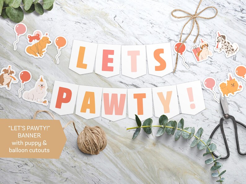 banner dog adoption party let's pawty banner pet adoption bundle