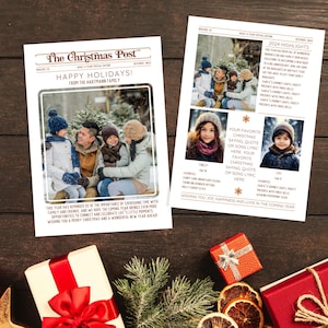 Christmas newsletter template for families with 2 3 or 4 kids