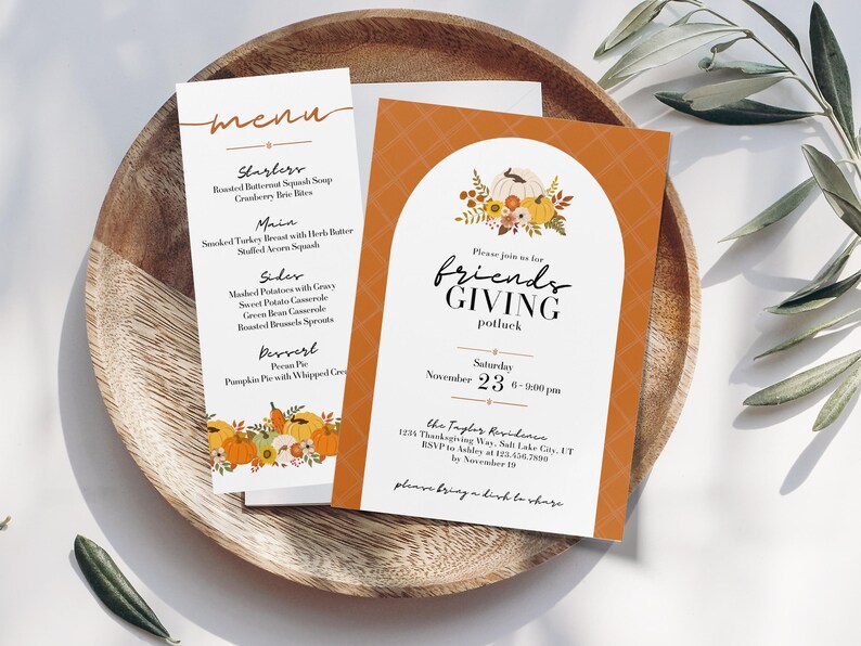 boho instant download thanksgiving invitation friendsgiving invitation