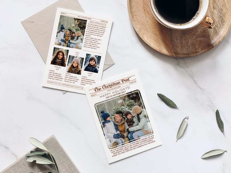 Holiday newsletter Christmas card for large families