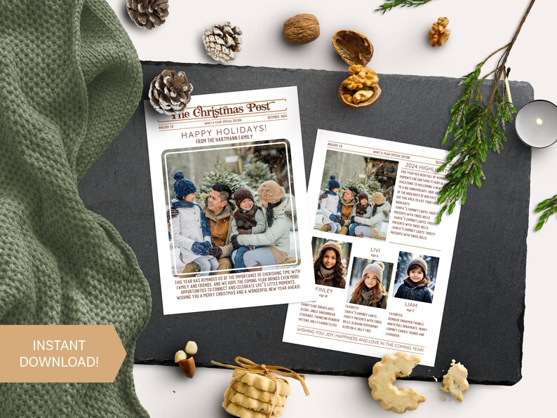 The Christmas post newsletter holiday photo card for kids