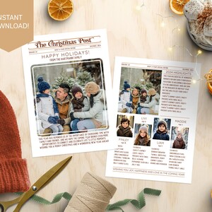 Christmas newsletter photo card template