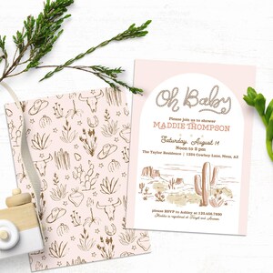 Wild west baby shower template for baby girl cowgirl theme