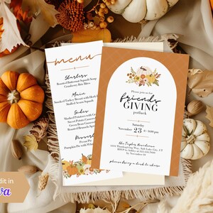 canva digital invitation template for friendsgiving thanksgiving dinner