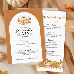 editable thanksgiving and friendsgiving invitation template