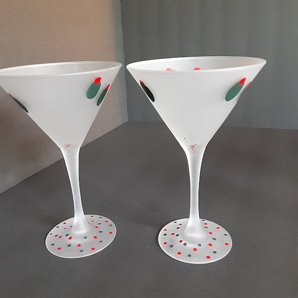 Painted Margarita Glasses Etsy