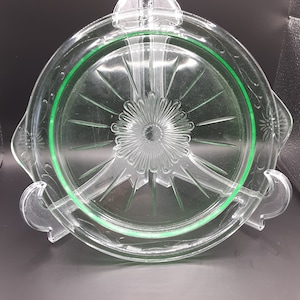 Green Depression Glass Uranium Glass Vaseline Glass Serving Plate