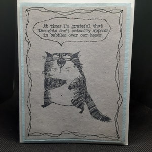 Conjunto de 6 cartões feitos à mão, gatos, bem humorados, com envelopes