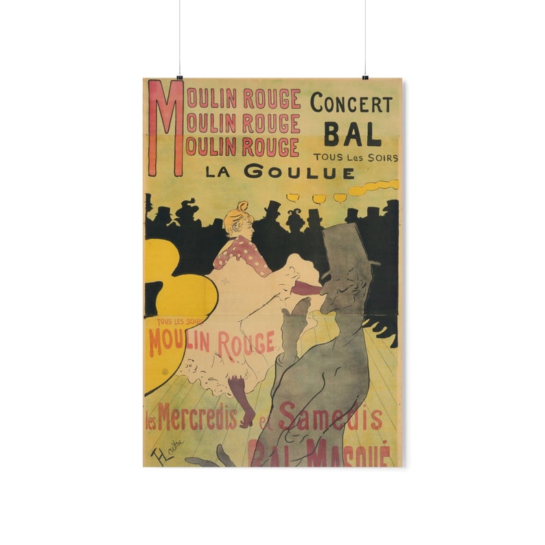 Moulin Rouge: La Goulue 1891, Henri de Toulouse-Lautrec Premium Matte French Poster image 2