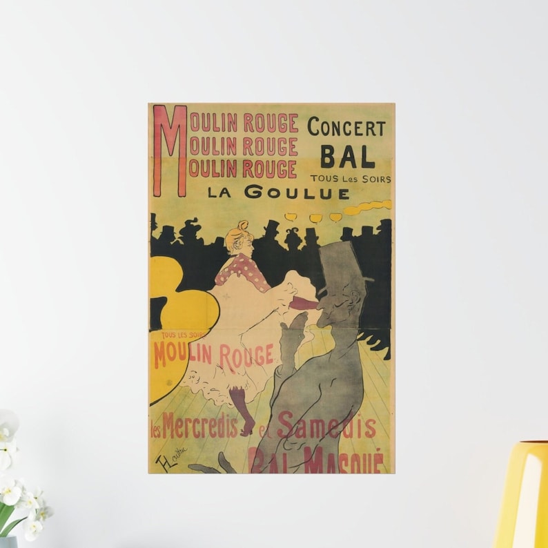 Moulin Rouge: La Goulue 1891, Henri de Toulouse-Lautrec Premium Matte French Poster image 1