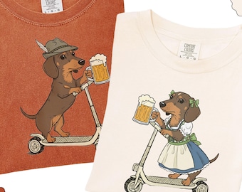 T-shirts assortis pour l'Oktoberfest, T-shirts pour couples, T-shirt « Papa Teckel », Cadeau pour amoureux des chiens, T-shirt humoristique avec un teckel, T-shirt tendance pour chiens, Amoureux des chiens