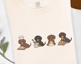 T-shirt « Maman de chien au levain », T-shirt humoristique sur le levain, Cadeau au levain, T-shirt teckel, T-shirt pour la fabrication du pain, Haut pour machine à pain, Maman de chien