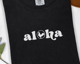 Camiseta Aloha, Camiseta con estampado local de Hawái, Camiseta con ambiente isleño, Gallo, Lucha de pollos