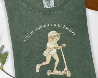 Camiseta de mamá rana en patinete, camiseta divertida de mamá con bromas, meme de rana con humor para adultos