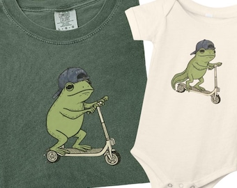 Papa and Chica Frog T-shirts assortis pour trottinettes, t-shirt Funny Meme, papa et moi