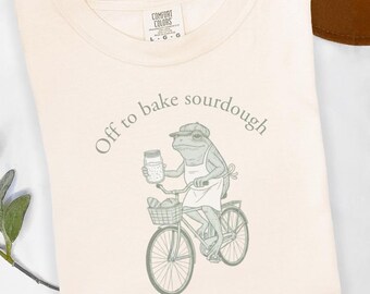 Camiseta de ciclismo con diseño de rana y masa madre, divertida camiseta para amantes de la repostería, humor sarcástico para adultos.