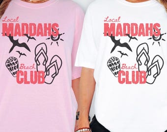 Camiseta Hawaii Mom, Local Maddahs Beach Club, Camiseta con ambiente isleño