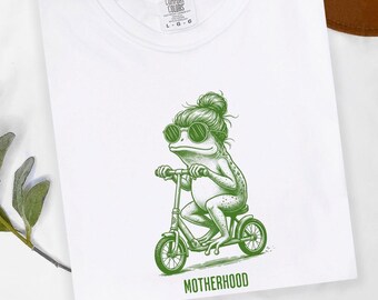 Camiseta con meme de patinete de rana para la maternidad, camiseta divertida con humor sarcástico para mamás.