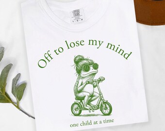 Camiseta de mamá rana en patinete, camiseta divertida con humor sarcástico para mamás