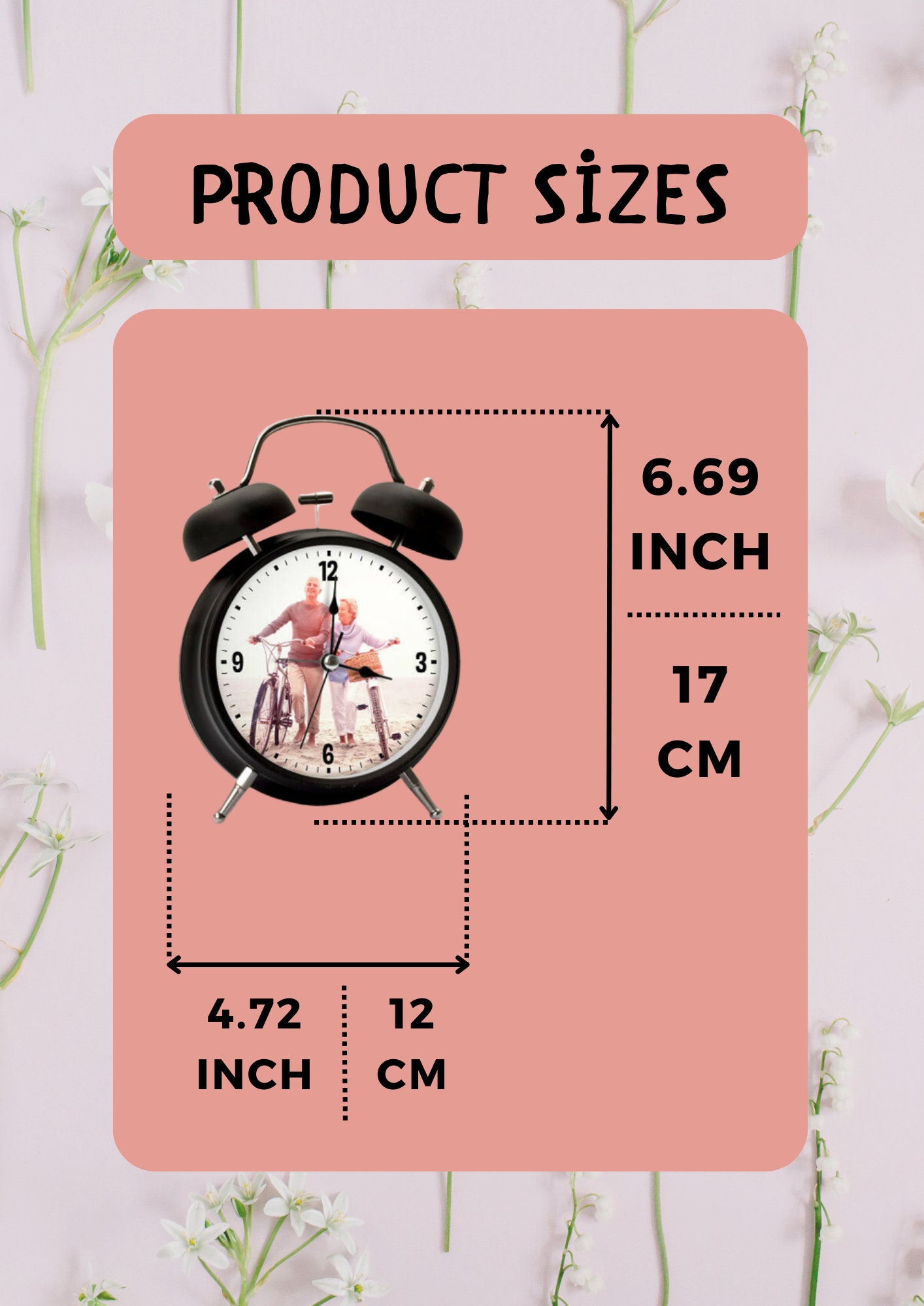 Custom Clock/ Personalized Clock for Desk/ Custom Photo Alarm Clock