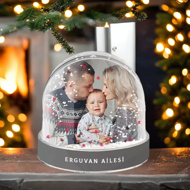 Custom Snow Globe/ Personalized Snow Globe/ Put on Your Photo and Text