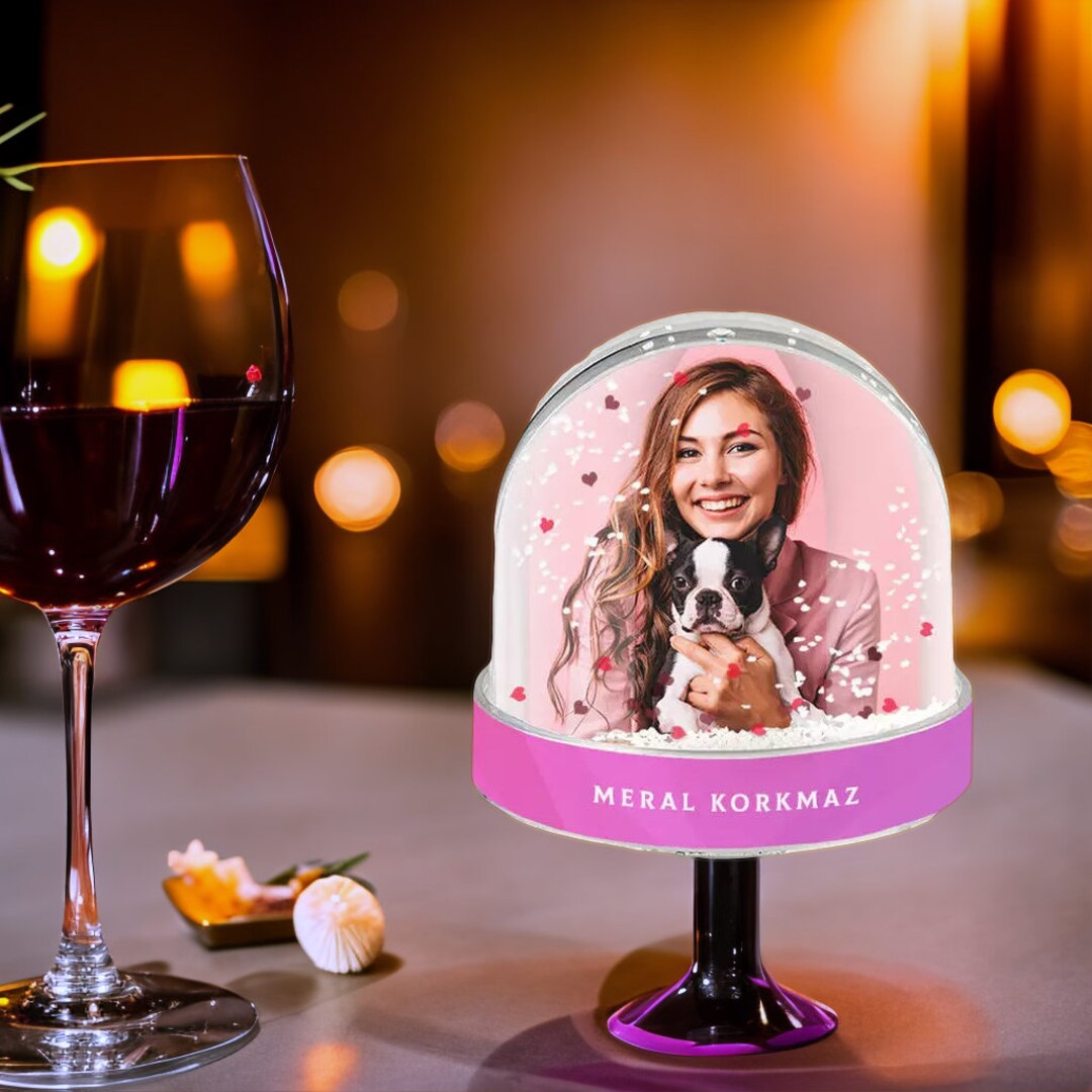 Custom Snow Globe, Personalized Snow Globe, Put on Your Photo and Text