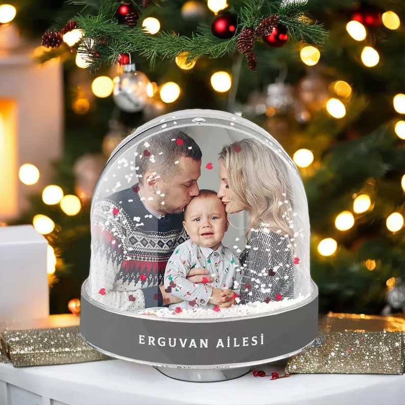 Custom Snow Globe/ Personalized Snow Globe/ Put on Your Photo and Text Name/ Personalized Gift