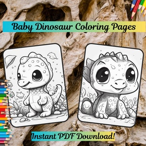 Baby Dinosaur Coloring Pages | Jurassic Adventure Printable Pack | Playful Printables for Boys and Girls