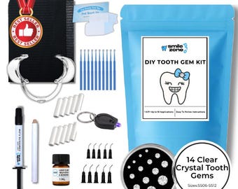 Kit de decoración dental DIY: Aplicaciones de brillo de cristal transparente (hasta 10)