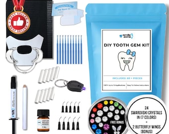 DIY Tooth Gem Kit: Swarovski Crystals, Butterfly Wings, At-Home Bling Set