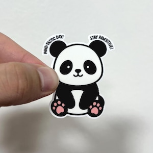 Kawaii Panda Vinyl Sticker – Waterproof Journal Decor