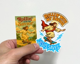 Jesus Saves Vinyl Sticker Pack: Skateboard & Hipster Designs
