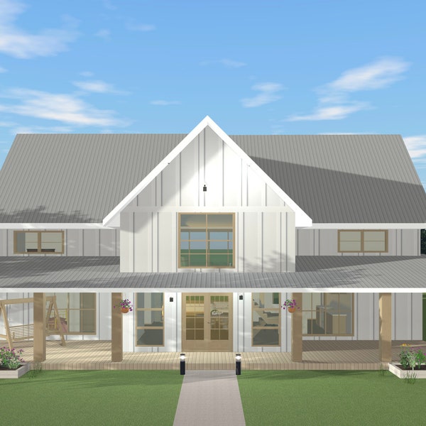 Large Modern Farmhouse, 5 bedroom, 3 bathroom with laundry and office - open concept (2800 sq ft)