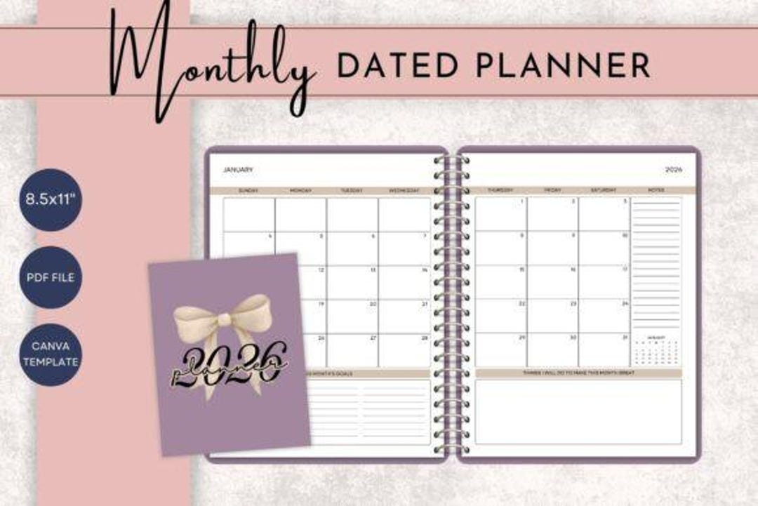 2026 Minimalist Planner Printable | 136 Page Dated Planner | Weekly ...
