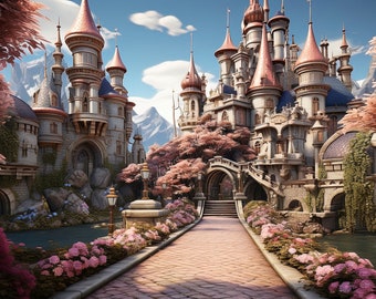 Fairytale Backgrounds Vol. 1 - landscape computer wallpaper, landscape digital wallpaper, fantasy desktop background, instant download