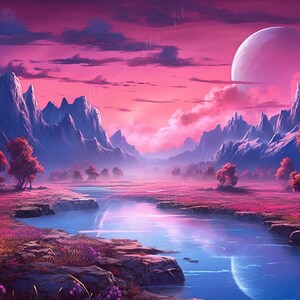 Sfondi magici vol. 8 - sfondo del computer con paesaggio, sfondo digitale con paesaggio, sfondo del desktop fantasy, download istantaneo